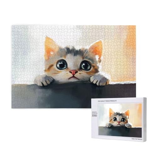 Puzzle Tier,Puzzle 1000 Teile Katze Holzpuzzle Erwachsene mit Geschenkbox und Poster,Schwieriges, Unterhaltsames, Herausforderndes, Geeignet für Anfänger ab 14 Jahren,Geschenke für Männer/Frauen M-459 Puzzle Tier,Puzzle 1000 Teile Katze Holzpuzzle Erwachsene mit Geschenkbox und Poster,Schwieriges, Unterhaltsames, Herausforderndes, Geeignet für Anfänger ab 14 Jahren,Geschenke für Männer/Frauen M-459 von Yeogcohe