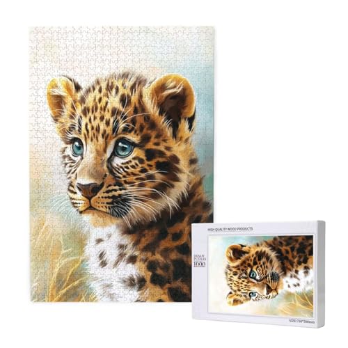 Puzzle Tier,Puzzle 2000 Teile Leopard Holzpuzzle Erwachsene mit Geschenkbox und Poster,Schwieriges,Unterhaltsames,Herausforderndes,Geeignet für Anfänger ab 14 Jahren,Geschenke für Männer/Frauen M-1130 von Yeogcohe