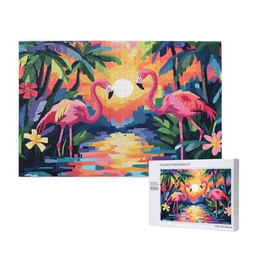 Puzzle Tier,Puzzle 4000 Teile Flamingo Holzpuzzle Erwachsene mit Geschenkbox und Poster,Schwieriges,Unterhaltsames,Herausforderndes,Geeignet für Anfänger ab 14 Jahren,Geschenke für Männer/Frauen M-251 von Yeogcohe