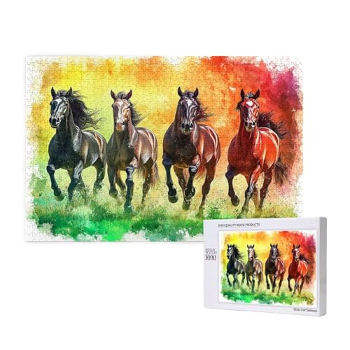 Puzzle Tier,Puzzle 4000 Teile Pferd Holzpuzzle Erwachsene mit Geschenkbox und Poster,Schwieriges,Unterhaltsames,Herausforderndes,Geeignet für Anfänger ab 14 Jahren,Geschenke für Männer/Frauen M-1092 von Yeogcohe