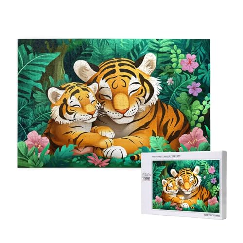 Puzzle Tier,Puzzle 4000 Teile Tiger Holzpuzzle Erwachsene mit Geschenkbox und Poster,Schwieriges, Unterhaltsames, Herausforderndes, Geeignet für Anfänger ab 14 Jahren,Geschenke für Männer/Frauen M-624 von Yeogcohe