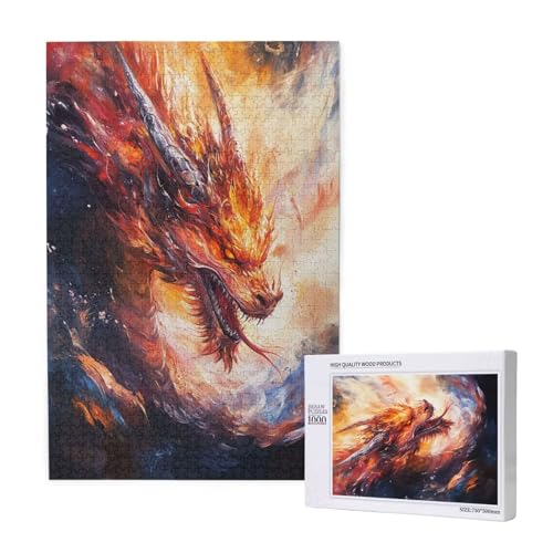 Puzzle Tier,Puzzle 6000 Teile Drachen Holzpuzzle Erwachsene mit Geschenkbox und Poster,Schwieriges,Unterhaltsames,Herausforderndes,Geeignet für Anfänger ab 14 Jahren,Geschenke für Männer/Frauen M-1823 von Yeogcohe
