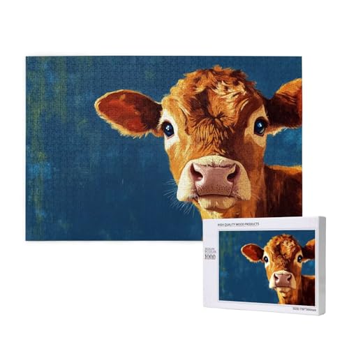Puzzle Tier,Puzzle 6000 Teile Hochlandrinder Holzpuzzle Erwachsene mit Geschenkbox,Schwieriges,Unterhaltsames,Herausforderndes,Geeignet für Anfänger ab 14 Jahren,Geschenke für Männer/Frauen M-389 von Yeogcohe