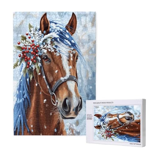 Puzzle Tier,Puzzle 6000 Teile Pferd Holzpuzzle Erwachsene mit Geschenkbox und Poster,Schwieriges,Unterhaltsames,Herausforderndes,Geeignet für Anfänger ab 14 Jahren,Geschenke für Männer/Frauen M-1141 von Yeogcohe