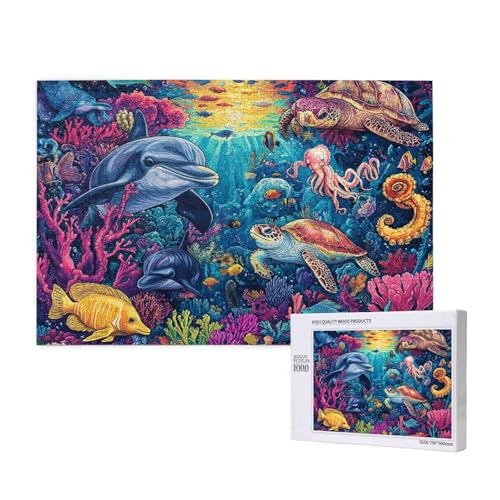 Puzzle Unterwasserwelt,Puzzle 1000 Teile Delphin Holzpuzzle Erwachsene mit Geschenkbox,Schwieriges,Unterhaltsames,Herausforderndes,Geeignet für Anfänger ab 14 Jahren,Geschenke für Männer/Frauen M-139 Puzzle Unterwasserwelt,Puzzle 1000 Teile Delphin Holzpuzzle Erwachsene mit Geschenkbox,Schwieriges,Unterhaltsames,Herausforderndes,Geeignet für Anfänger ab 14 Jahren,Geschenke für Männer/Frauen M-139 von Yeogcohe