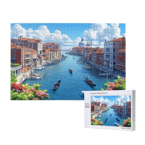 Puzzle Venedig,Puzzle 4000 Teile Landschaft Holzpuzzle Erwachsene mit Geschenkbox,Schwieriges,Unterhaltsames,Herausforderndes,Geeignet für Anfänger ab 14 Jahren,Geschenke für Männer/Frauen M-807 von Yeogcohe