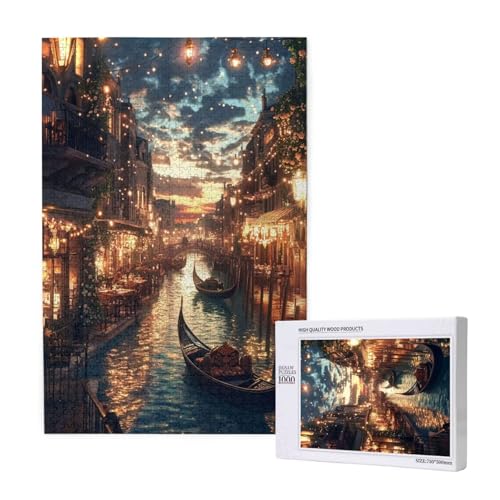 Puzzle Venedig,Puzzle 6000 Teile Boot Holzpuzzle Erwachsene mit Geschenkbox und Poster,Schwieriges,Unterhaltsames,Herausforderndes,Geeignet für Anfänger ab 14 Jahren,Geschenke für Männer/Frauen M-1754 von Yeogcohe