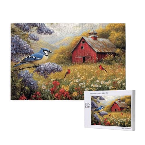 Puzzle Vogel,Puzzle 300 Teile Blume Holzpuzzle Erwachsene mit Geschenkbox und Poster,Schwieriges, Unterhaltsames, Herausforderndes, Geeignet für Anfänger ab 14 Jahren,Geschenke für Männer/Frauen M-931 von Yeogcohe