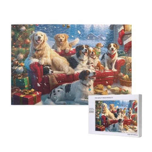 Puzzle Weihnachten,Puzzle 1000 Teile Hund Holzpuzzle Erwachsene mit Geschenkbox,Schwieriges,Unterhaltsames,Herausforderndes,Geeignet für Anfänger ab 14 Jahren,Geschenke für Männer/Frauen M-242 Puzzle Weihnachten,Puzzle 1000 Teile Hund Holzpuzzle Erwachsene mit Geschenkbox,Schwieriges,Unterhaltsames,Herausforderndes,Geeignet für Anfänger ab 14 Jahren,Geschenke für Männer/Frauen M-242 von Yeogcohe