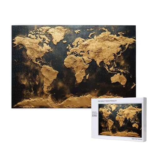 Puzzle Weltkarte,Puzzle 6000 Teile Retro Holzpuzzle Erwachsene mit Geschenkbox und Poster,Schwieriges,Unterhaltsames,Herausforderndes,Geeignet für Anfänger ab 14 Jahren,Geschenke für Frauen M-719 von Yeogcohe