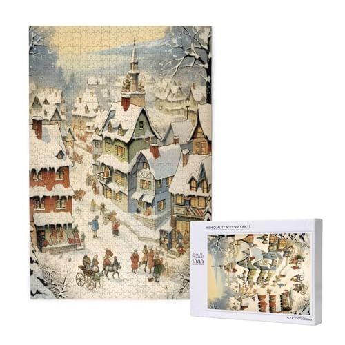 Puzzle Winter,Puzzle 300 Teile Landschaft Holzpuzzle Erwachsene mit Geschenkbox,Schwieriges,Unterhaltsames,Herausforderndes,Geeignet für Anfänger ab 14 Jahren,Geschenke für Männer/Frauen M-1519 von Yeogcohe
