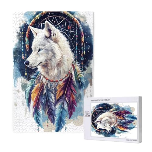 Puzzle Wolf,Puzzle 1000 Teile Traumfänger Holzpuzzle Erwachsene mit Geschenkbox,Schwieriges,Unterhaltsames,Herausforderndes,Geeignet für Anfänger ab 14 Jahren,Geschenke für Männer/Frauen M-1710 Puzzle Wolf,Puzzle 1000 Teile Traumfänger Holzpuzzle Erwachsene mit Geschenkbox,Schwieriges,Unterhaltsames,Herausforderndes,Geeignet für Anfänger ab 14 Jahren,Geschenke für Männer/Frauen M-1710 von Yeogcohe