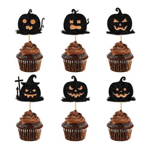 Yeomju 12 Stück Halloween Deko Kürbis Cupcake Topper Aufsätze Dekorationen Schwarz Kürbis Tortendeko Glitzernde Pumpkin Halloween Party DekoGeburtstagsbaby Geschenk Yeomju 12 Stück Halloween Deko Kürbis Cupcake Topper Aufsätze Dekorationen Schwarz Kürbis Tortendeko Glitzernde Pumpkin Halloween Party DekoGeburtstagsbaby Geschenk von Yeomju