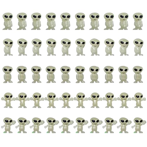 50pcs Mini Alien -Figuren, winziges Leuchten im dunklen Alien -Figur für Kinder kleine Halloween -Spielzeuge für Party -Gefälligkeiten, Figur 50pcs Mini Alien -Figuren, winziges Leuchten im dunklen Alien -Figur für Kinder kleine Halloween -Spielzeuge für Party -Gefälligkeiten, Figur von Yeory