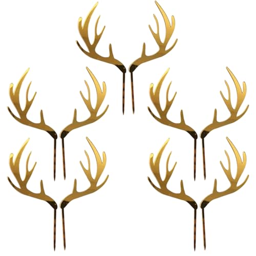 5pcs Hirschkuchen -Topper, Geweih Cupcake Topper, Weihnachtsdekorationen für Babyparty, Hochzeit, Jagd, Geburtstagsfeier, Hirschkuchen -Toper 5pcs Hirschkuchen -Topper, Geweih Cupcake Topper, Weihnachtsdekorationen für Babyparty, Hochzeit, Jagd, Geburtstagsfeier, Hirschkuchen -Toper von Yeory