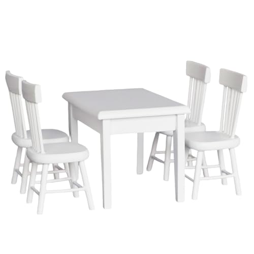 Yeory Dollhouse Tisch und Puppenhaus Stuhl Set 1:12 Skala Dollhouse Möbel DIY-freundlich realistische Dichte Board Dollhouse Miniaturen für Küche, Esszimmer, Puppenhausmöbel Yeory Dollhouse Tisch und Puppenhaus Stuhl Set 1:12 Skala Dollhouse Möbel DIY-freundlich realistische Dichte Board Dollhouse Miniaturen für Küche, Esszimmer, Puppenhausmöbel von Yeory