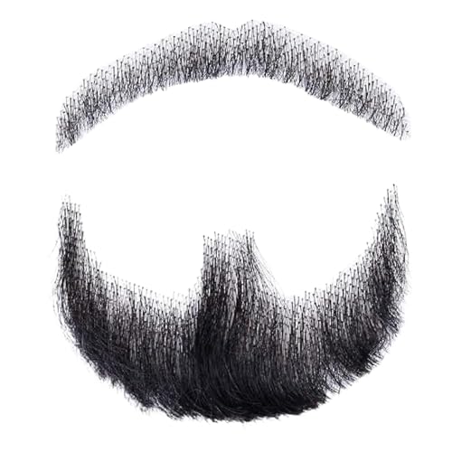 Gefälschter Bart menschliches Haar Realistischer Bart falscher Schnurrbart unsichtbarer gefälschter Gesichtsbehaarungshaarkostüm Bart Spitzenbart für Männer, die Halloween Cosplay Kostümparty schwarz Gefälschter Bart menschliches Haar Realistischer Bart falscher Schnurrbart unsichtbarer gefälschter Gesichtsbehaarungshaarkostüm Bart Spitzenbart für Männer, die Halloween Cosplay Kostümparty schwarz von Yeory