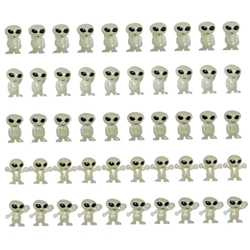 Mini Alien Figuren, winzige Aliens -Figuren 50pcs, leuchten in der dunklen außerirdischen Figur für Kinder, kleine zum Verstecken Mini Alien Figuren, winzige Aliens -Figuren 50pcs, leuchten in der dunklen außerirdischen Figur für Kinder, kleine zum Verstecken von Yeory