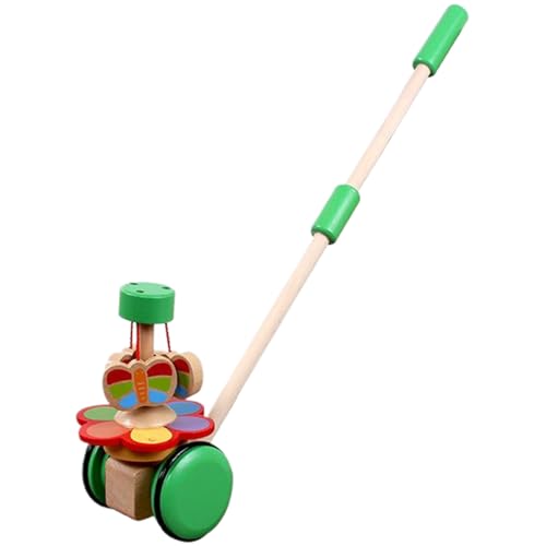 Push to Toy, Safe hölzernen Baby Walker Push Toy mit rotierendem Schmetterling, farbenfroh von Yeory