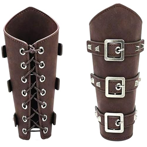 Yeory 1 Paar Arm Guards, Faux PU Leder Bracer One Size Schnalle Rüstung Verstellbare mittelalterliche Rüstung, Vintage Viking Rüstung für Rollenspiele Cosplay, Lederbaker Yeory 1 Paar Arm Guards, Faux PU Leder Bracer One Size Schnalle Rüstung Verstellbare mittelalterliche Rüstung, Vintage Viking Rüstung für Rollenspiele Cosplay, Lederbaker von Yeory