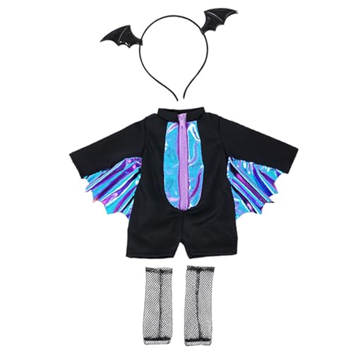 Yeory 18 Zoll Puppenkleidung und Accessoires umfassen Jumpsuit, Stirnband- und Netzstrümpfe, hübsche Puppenkleidung für Halloween -Kostüme Mädchengeschenke für 18 Zoll Puppen von Yeory