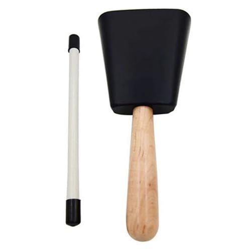Yeory 2pcs Cowbell Instrument Professionelle Hand Percussion Cowbell mit Holzgriff & Stick für Drum -Set, Sportveranstaltungen, Kirche, Hochzeiten, Cowbells von Yeory