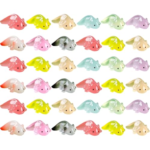 Yeory 36pcs Mini Harz Axolotl, niedliche Axolotl Mini Harztiere, Tiere für DIY Craft Dollhouse Ornament Tank Dekor Geschenke, zufällige Farbe, Figuren Yeory 36pcs Mini Harz Axolotl, niedliche Axolotl Mini Harztiere, Tiere für DIY Craft Dollhouse Ornament Tank Dekor Geschenke, zufällige Farbe, Figuren von Yeory