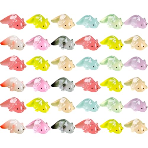Yeory 36pcs Mini Harz Axolotl, niedliche Axolotl Mini Harztiere, Tiere für DIY Craft Dollhouse Ornament Tank Dekor Geschenke, zufällige Farbe, Figuren Yeory 36pcs Mini Harz Axolotl, niedliche Axolotl Mini Harztiere, Tiere für DIY Craft Dollhouse Ornament Tank Dekor Geschenke, zufällige Farbe, Figuren von Yeory