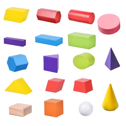 Yeory 3D -Formen für das Unterrichten, 18pcs Holzgeometrische Feststoffe, hölzerne geometrische Formen Blöcke, Feststoffe für Kinder Yeory 3D -Formen für das Unterrichten, 18pcs Holzgeometrische Feststoffe, hölzerne geometrische Formen Blöcke, Feststoffe für Kinder von Yeory