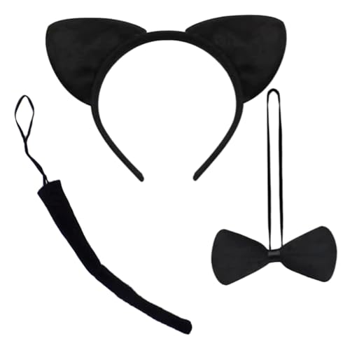 Yeory 3pcs/set Black Cat Kostüm, niedliche Katzenohren und Schwanz- und Fliege Cosplay Halloween Kostüme für Kinder Erwachsene, Kostüm für Kinder Yeory 3pcs/set Black Cat Kostüm, niedliche Katzenohren und Schwanz- und Fliege Cosplay Halloween Kostüme für Kinder Erwachsene, Kostüm für Kinder von Yeory