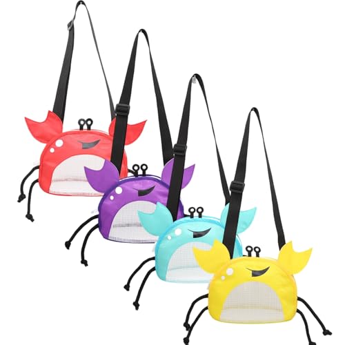 Yeory 4PCS Kids Beach Bag, krabbenförmige Maschentasche mit Reißverschluss Personalisiertes Muschel sammeln Beutel für Jungen und Mädchen, Strandtaschen für Kinder Yeory 4PCS Kids Beach Bag, krabbenförmige Maschentasche mit Reißverschluss Personalisiertes Muschel sammeln Beutel für Jungen und Mädchen, Strandtaschen für Kinder von Yeory
