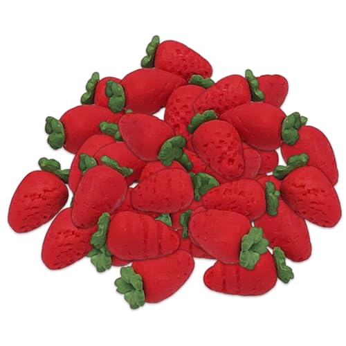 Yeory 50pcs gefälschte Erdbeeren süße realistische Harz Miniatur Red Fake Erdbeer Dekor für 1 12 Skala Puppenhauszubehör, 1 12 -Skala -Puppenhauszubehör von Yeory