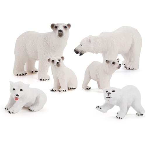 Yeory 6pcs/Fester Polarbärenfigur, apolares Bärenspielzeug, künstlicher und realistischer weißer Eisbär, PVC -Polartiere Figuren für Heimtiere, polare Tiere Figuren Yeory 6pcs/Fester Polarbärenfigur, apolares Bärenspielzeug, künstlicher und realistischer weißer Eisbär, PVC -Polartiere Figuren für Heimtiere, polare Tiere Figuren von Yeory