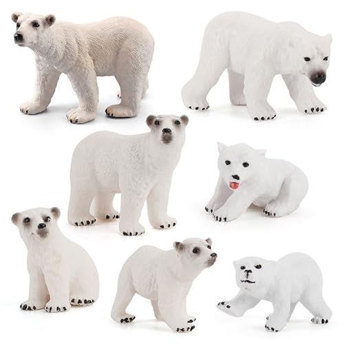 Yeory 7pcs/Fester Eisbärenfiguren, Eisbärenspielzeug, künstlicher und realistischer weißer Eisbären, PVC -Polartiere Figuren für Heimtiere, polare Tiere Figuren Yeory 7pcs/Fester Eisbärenfiguren, Eisbärenspielzeug, künstlicher und realistischer weißer Eisbären, PVC -Polartiere Figuren für Heimtiere, polare Tiere Figuren von Yeory