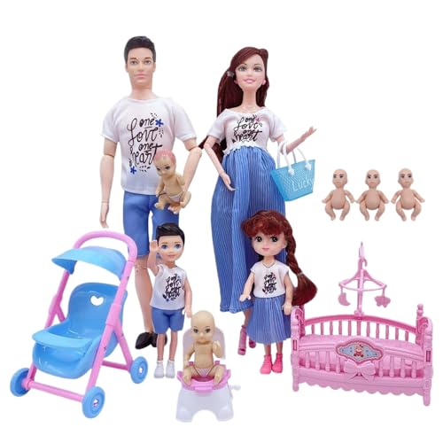Yeory Familienpuppen -Set, sichere Schwangere Puppen -Set mit Papa & 3 Kindern, 5 Menschen mit Puppenhauszubehör tun Spielzeug für Kinder, Babyspielzeug Yeory Familienpuppen -Set, sichere Schwangere Puppen -Set mit Papa & 3 Kindern, 5 Menschen mit Puppenhauszubehör tun Spielzeug für Kinder, Babyspielzeug von Yeory