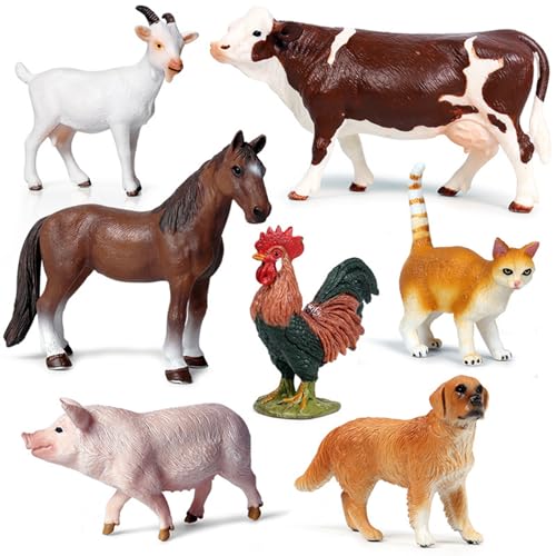 Yeory Farmtiere Figuren, 7pcs/festgelegte Farmtierspielzeug, Plastikstätten, dekorative Tierfiguren, Nutztiere Yeory Farmtiere Figuren, 7pcs/festgelegte Farmtierspielzeug, Plastikstätten, dekorative Tierfiguren, Nutztiere von Yeory