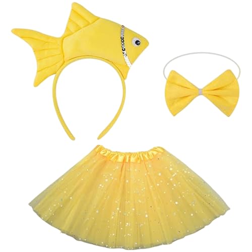 Yeory Fischkostüm für Kinder Süßes Tierkostüm Set mit Fischstirnband Fliege und Rock für Halloween, Tier Yeory Fischkostüm für Kinder Süßes Tierkostüm Set mit Fischstirnband Fliege und Rock für Halloween, Tier von Yeory