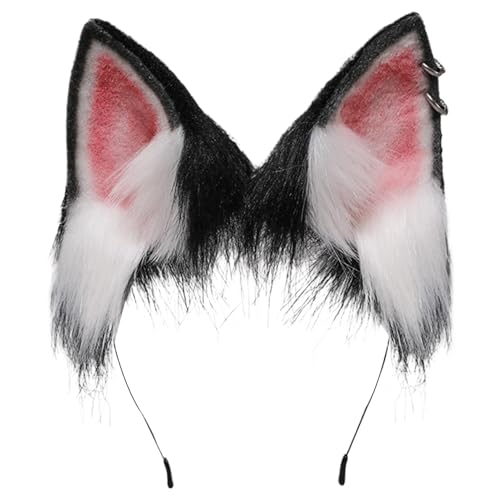 Yeory Fuchsohr, 8,7 x 7,5 Zoll weiche pelzige Ohren, tragbare Kunstfell -Therian -Ohren, einstellbare Wolfskatze -Ohren -Stirnband für Party -Cosplay -Kostümzubehör, Schwarze Weiße, Wolf Ohrs Yeory Fuchsohr, 8,7 x 7,5 Zoll weiche pelzige Ohren, tragbare Kunstfell -Therian -Ohren, einstellbare Wolfskatze -Ohren -Stirnband für Party -Cosplay -Kostümzubehör, Schwarze Weiße, Wolf Ohrs von Yeory