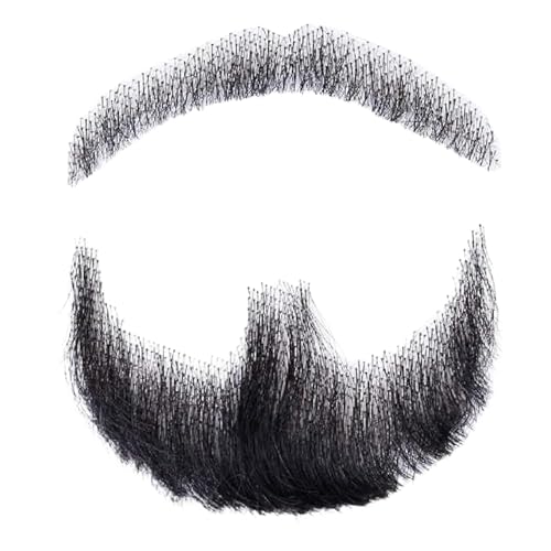 Yeory Gefälschter Bart menschliches Haar Realistischer Bart falscher Schnurrbart unsichtbarer Gesichtsbehaarungskostüm Spitze für Männer, die Halloween Cosplay Kostümparty Schwarz, Schnurrbart Yeory Gefälschter Bart menschliches Haar Realistischer Bart falscher Schnurrbart unsichtbarer Gesichtsbehaarungskostüm Spitze für Männer, die Halloween Cosplay Kostümparty Schwarz, Schnurrbart von Yeory