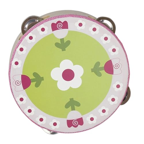 Yeory Handgehalten Tamburintrommel, Tamburin für Kinder 5, 8 Zoll, Musikinstrument für Kinder Holzbaby mit Blumenmuster Yeory Handgehalten Tamburintrommel, Tamburin für Kinder 5, 8 Zoll, Musikinstrument für Kinder Holzbaby mit Blumenmuster von Yeory