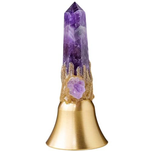 Yeory Handglocke, Metallhandglocken für Erwachsene, Abendessen mit lila Kristallgriff, tragbare Anrufglocke für ältere Menschen von Yeory
