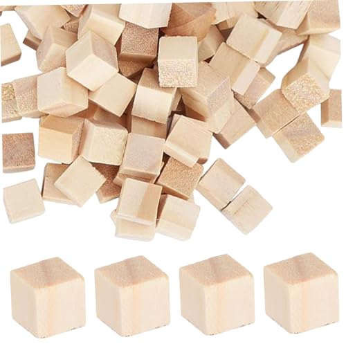 Yeory Holzblöcke, 100pcs Natrual Holzwürfel, Mini -Quadratzentimeter -Würfel, Bildungsholz Block Mathematikunterrichtshilfen für Kinder, Holzquadrate von Yeory