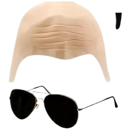 Yeory KALD Cap, 3PCS/Set -Cosplay -Accessoires mit Silicon Bald Cap & Sonnenbrille & Black Soul Patch, Pitbull von Yeory