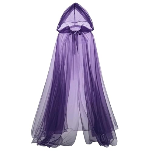Yeory Kapuze Cape 59 Zoll in voller Länge schiere Cape Ghost Cosplay Kostüm mit Kapuze für Frauen Halloween Party, Umhang mit Haubenfrauen Yeory Kapuze Cape 59 Zoll in voller Länge schiere Cape Ghost Cosplay Kostüm mit Kapuze für Frauen Halloween Party, Umhang mit Haubenfrauen von Yeory