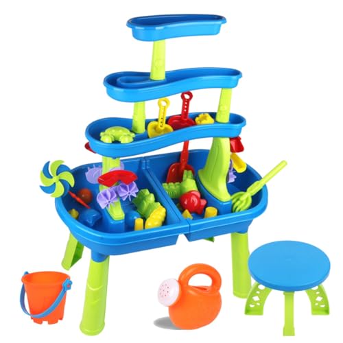 Yeory Kleinkindwasserspiegel, 3 Schichten Wasser- und Sandtisch mit Formen, Werkzeugen und Stuhl, 46pcs/Set Interactive Elternkind entwicklungssensorische sensorische Spielzeuge Yeory Kleinkindwasserspiegel, 3 Schichten Wasser- und Sandtisch mit Formen, Werkzeugen und Stuhl, 46pcs/Set Interactive Elternkind entwicklungssensorische sensorische Spielzeuge von Yeory