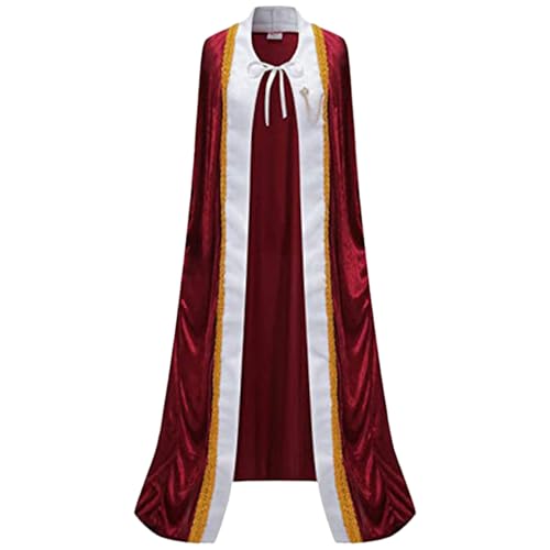 Yeory König Cape, Noble King Kostüm für Männer und Frauen, Erwachsene Königin Cape Robe für Halloween, L, Kostüm für Männer von Yeory