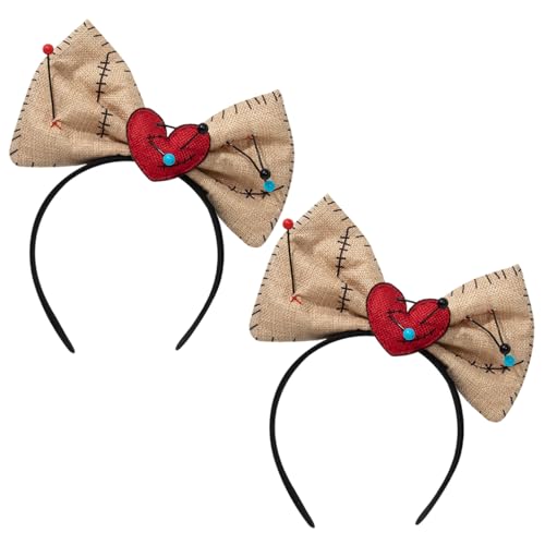 Yeory Lustige Stirnbänder, Party -Stirnbänder für Frauen 2pcs, gebrochenes Herz Halloween Stirnband mit Stiften & Bogen, Kopf -Hoop -Haarband von Yeory