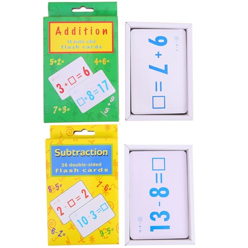 Yeory Math Flash -Karten Puzzle 2PCS Multiplikation Flash -Karten Pädagogische Mathematik -Flashkarten für Kinder hinzufügen + Subtrahieren, Multiplikationskarten von Yeory