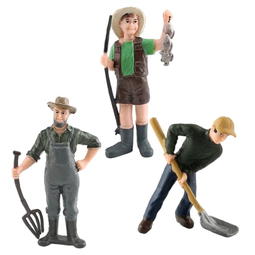 Yeory Mini-Menschenfiguren, 3 Stück Miniatur-Menschenfiguren, Kleine aus Kunststoff, Mini-Menschen von Yeory