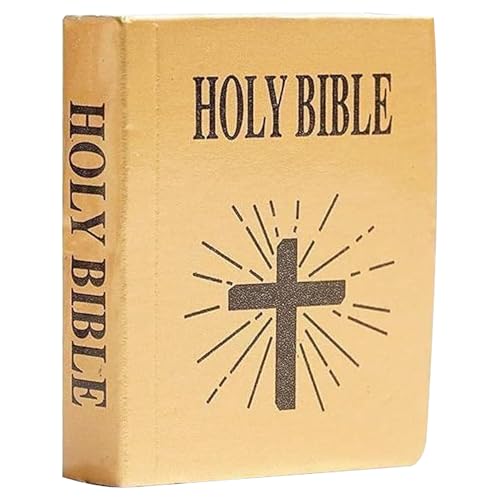 Yeory Miniaturbibel, 1:12 Skala -Mini -Bibel, realistische goldene Puppenhausminiaturen, DIY Friendly Dollhouse Decor für Dollhouse, Mini -Bibel von Yeory